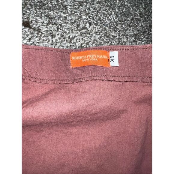 Roberta freymann  New York size xs brown Vneck Short Sleeves Boho Cottagecore - Picture 4 of 6